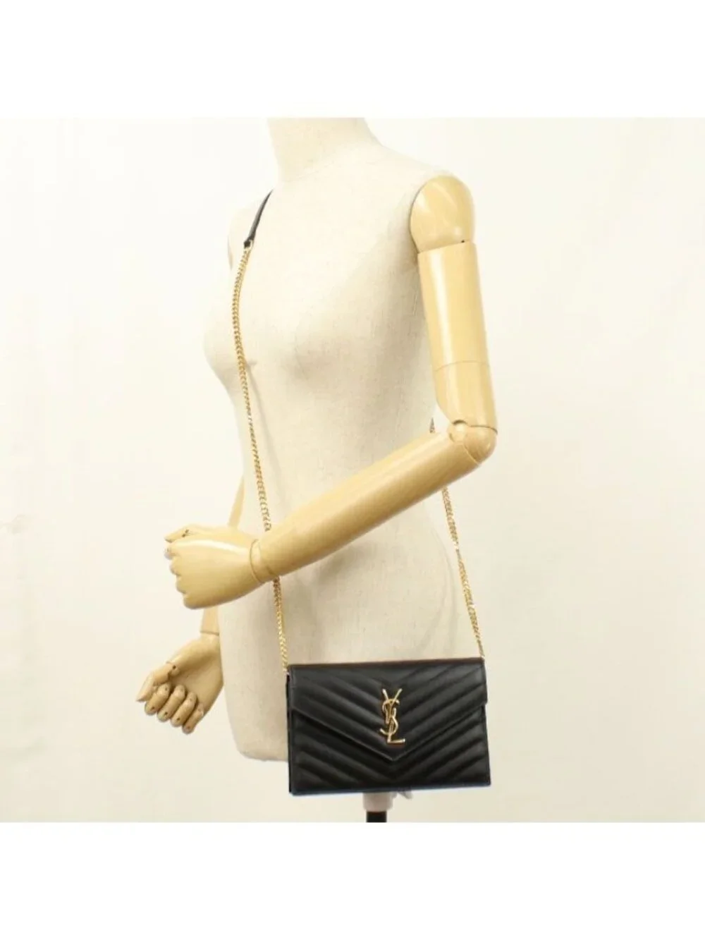 Saint Laurent Cassandra Envelope Chain Wallet Leather Shoulder